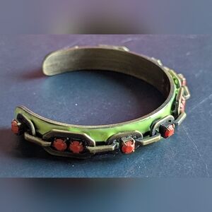 Tova Neon Yellow With Red Gemstone Bracelet